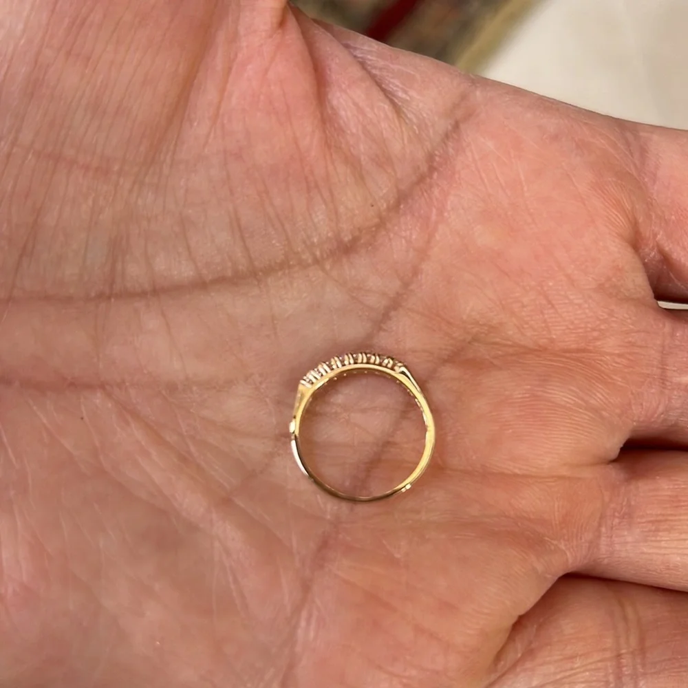 tiny 14k Yellow gold Children CZ Pinky Ring